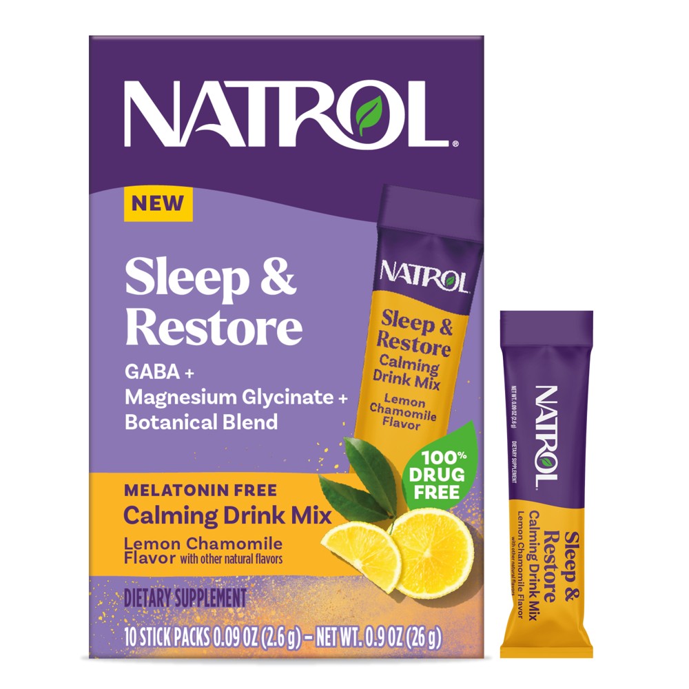 Natrol Non-Melatonin Sleep & Restore Powders - Lemon Chamomile