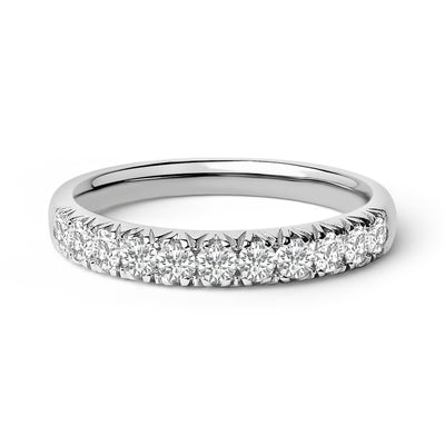 14K White Gold 1/2 Cttw Round Diamond Classic Band