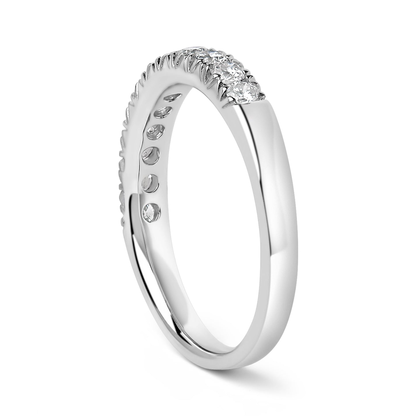 14K White Gold 1/2 Cttw Round Diamond Classic Band