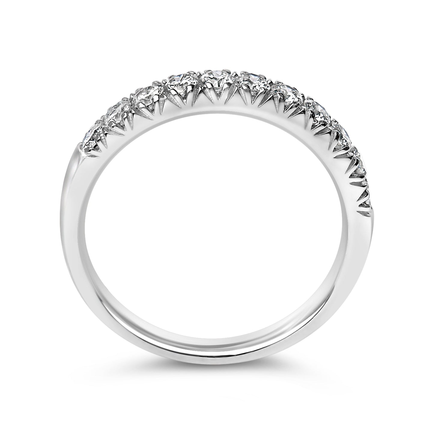 14K White Gold 1/2 Cttw Round Diamond Classic Band