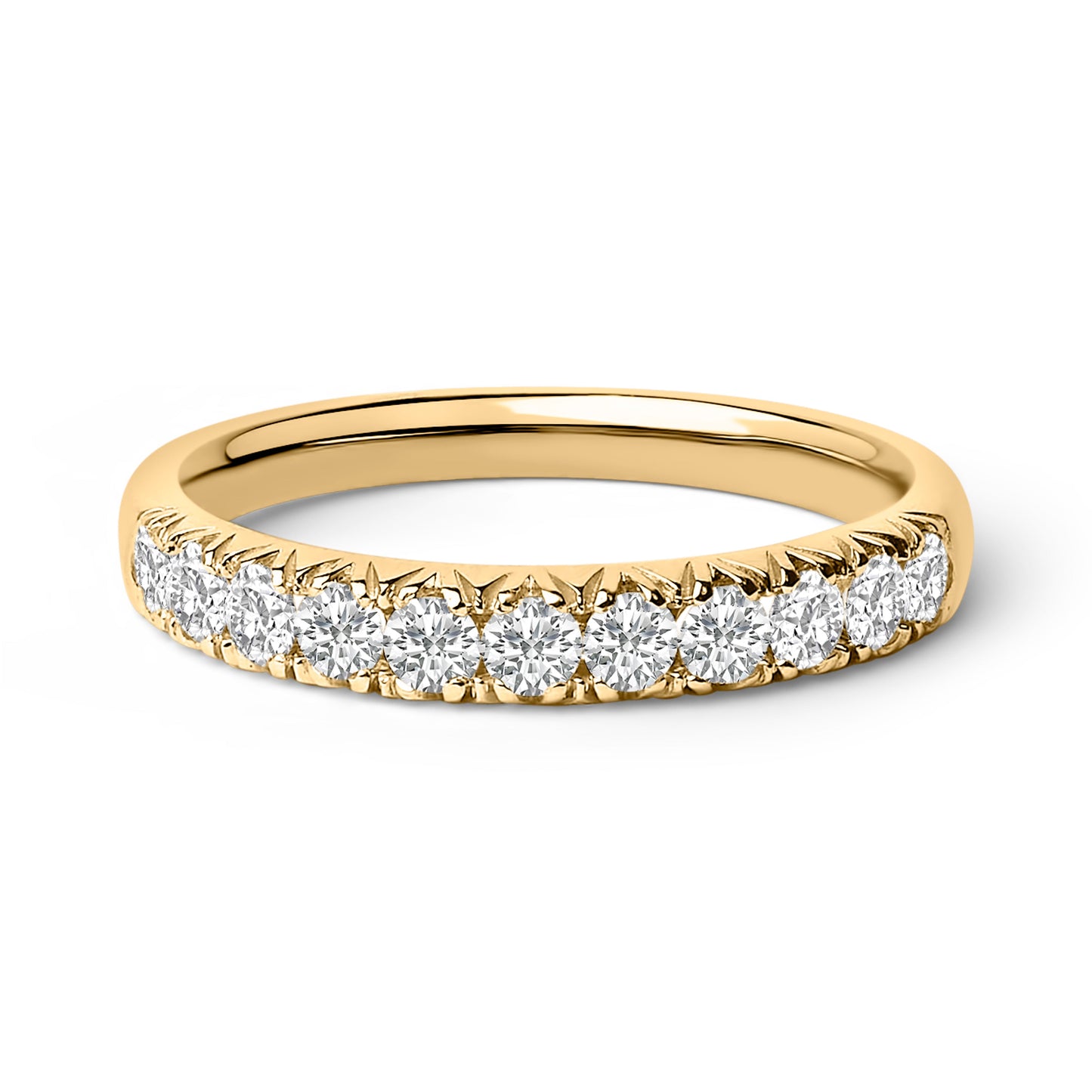 14K White Gold 1/2 Cttw Round Diamond Classic Band