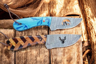 Artisan Cowboy Knives with Exquisite Damascus Steel Blades - Korvel