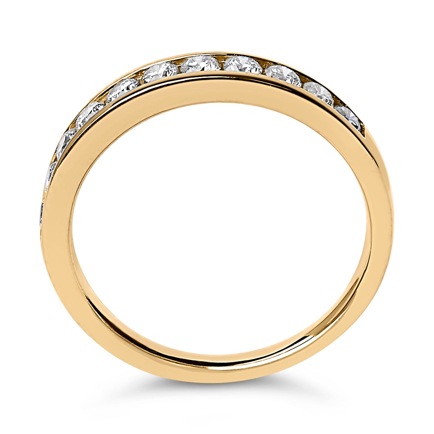Bague en Or Jaune 14K avec Diamants Ronds de 1/2 Cttw en Sertissage Canalaire