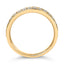 Bague de mariage en or jaune 14K avec diamants ronds de 1/2 Cttw et finition milgrain