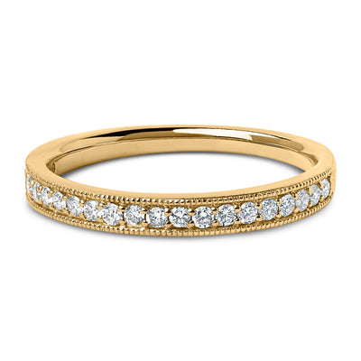 Bague de mariage en or jaune 14K avec diamants ronds de 1/4 cttw - Taille 6.5