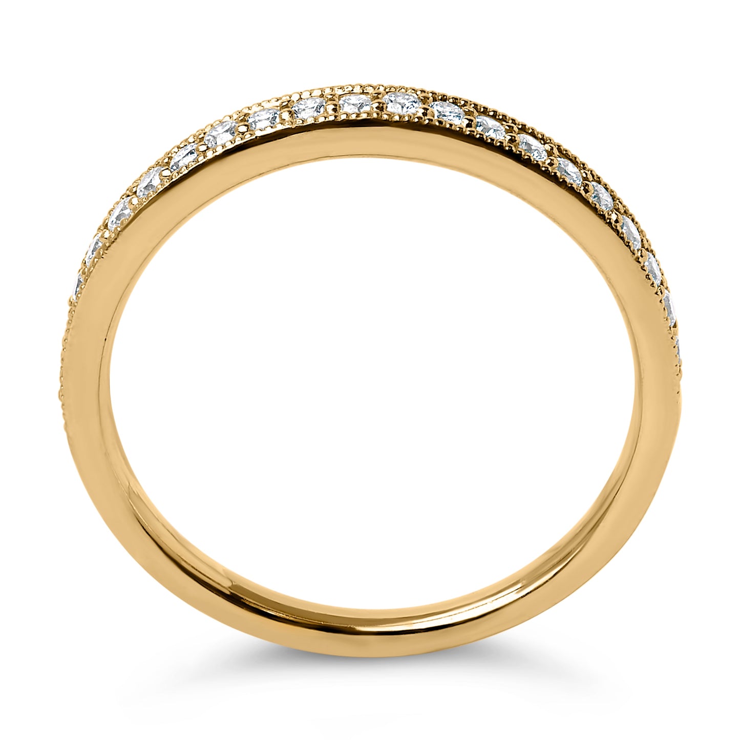 Bague de mariage en or jaune 14K avec diamants ronds de 1/4 cttw - Taille 6.5