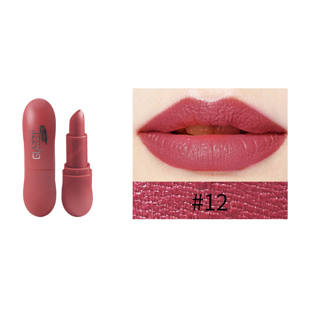 12 Color Rhombic Matte Lipstick Yeast Color Does Not Stick To The Cup And Does Not Fade - Korvel