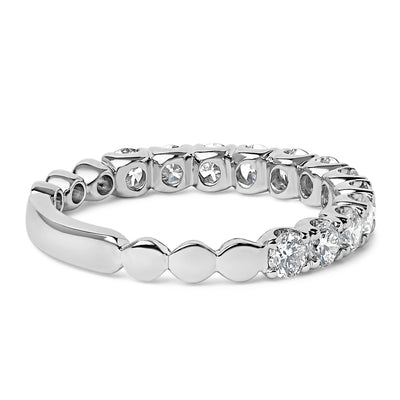 Bague de mariage en or blanc 14K avec diamants ronds en sertissage griffes