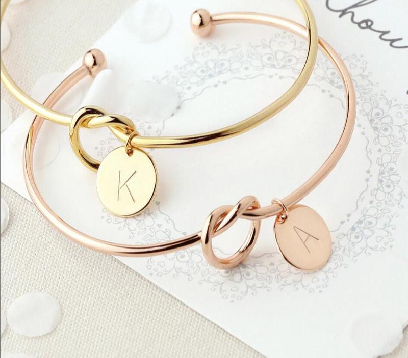 Personalized Knot Initial Bracelets - Luxury Charm Bangles