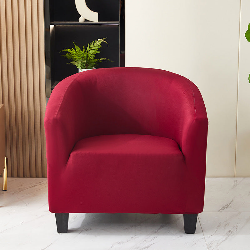 Elastic solid color semi-circular sofa cover, internet cafe, sand caf é, hotel leisure booth, all inclusive, single sofa chair cover - Korvel