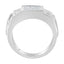 Bague en diamant en cluster pour homme en or blanc 14K