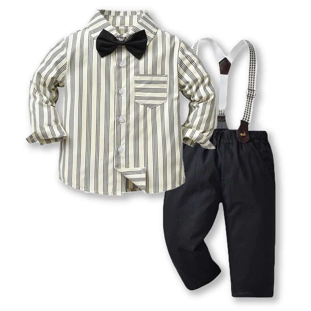 Children's Multi-Color Plaid Long Sleeve Cotton Suit