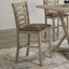 Set of 2 Dining Counter Height Chairs Modern Farmhouse Rustic Look Distressed Design Ladderback Solid Wood - Korvel