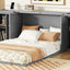 Full Size Murphy Bed with Shelves and USB Ports - Gray