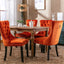 Premium Velvet Upholstered Dining Chair Set - Orange