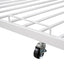 Queen Size Metal Platform Bed Frame with Trundle, USB Ports and Slat Support ,No Box Spring Needed White - Korvel