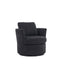 Rotating bucket chair living room comfortable circular sofa chair 360 degree rotating bucket chair armchair (black) - Korvel