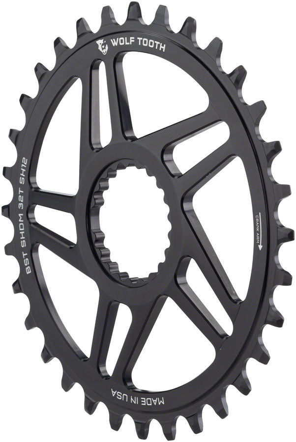 Plato de cadena de montaje directo Wolf Tooth - 34t Shimano DM para bielas Boost