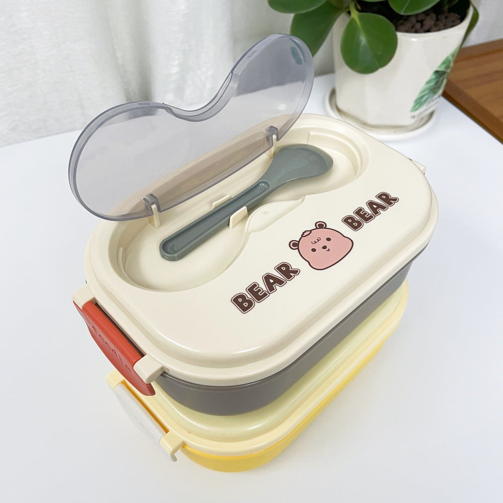Cartoon cute stainless steel compartment lunch box lunch box fresh-keeping box - Korvel