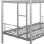 Metal bunk bed/sturdy/noise reduction/2 side ladders/safety guardrails/CPC certification/no spring box required (Silver) - Korvel