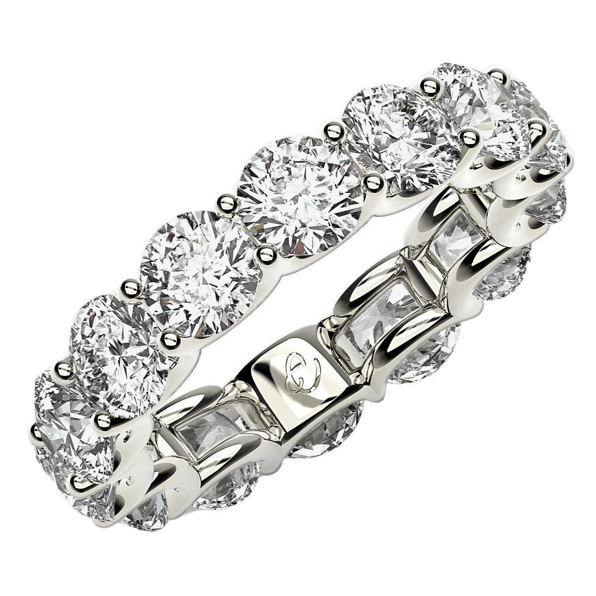 Bague Eternité en Diamant Lab Grown Taille Ronde en Or Blanc 14k