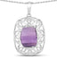 7.30 Carat Genuine Amethyst Pendant in Sterling Silver