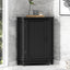 Black Bathroom Cabinet Triangle Corner Storage Cabinet with Adjustable Shelf Modern Style MDF Board - Korvel