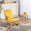 Rocking Chair Upholstered Fabric Rocking Armchair Indoor with High Backrest Glider Chairs and Lumbar Pillow for Living Room - Korvel