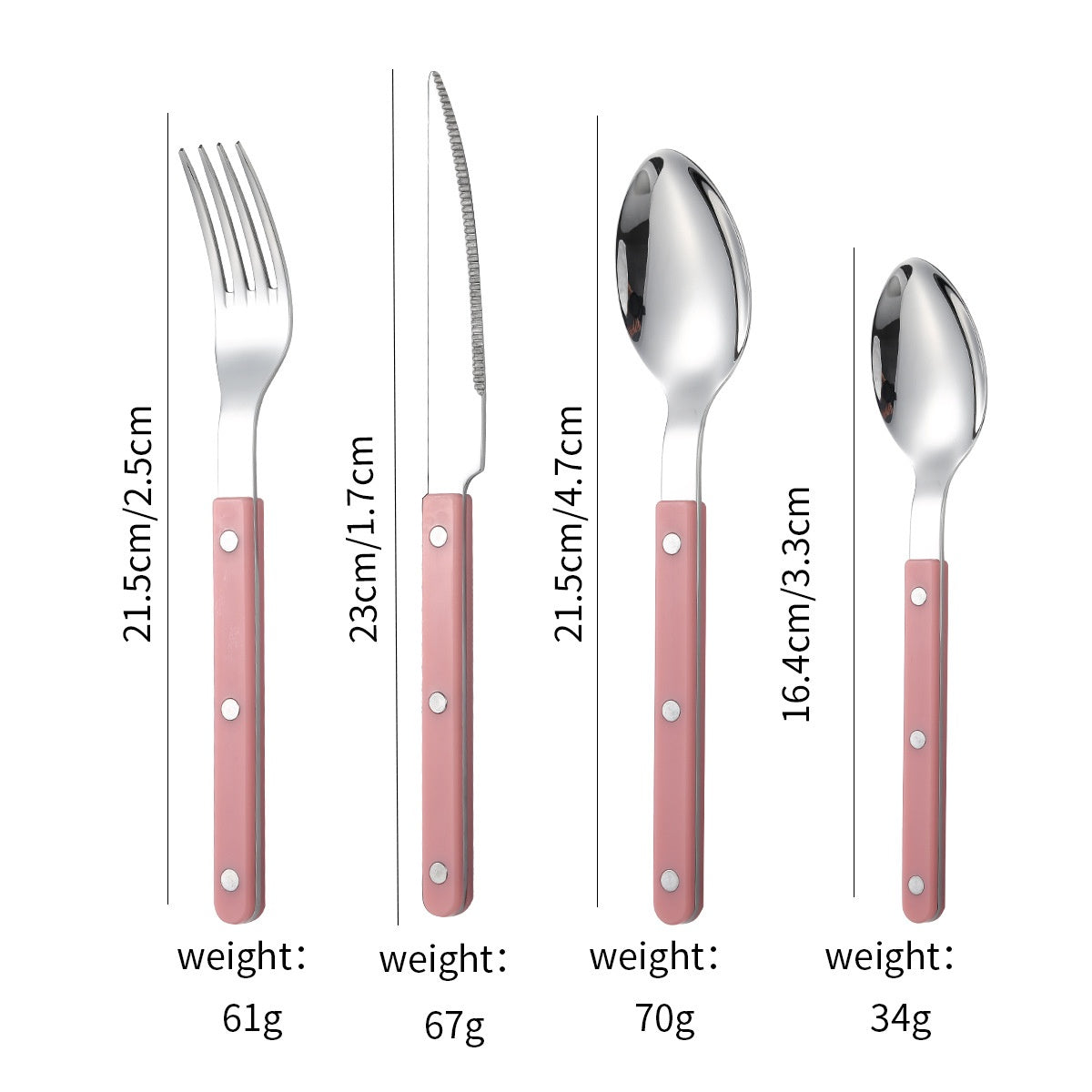 French Rivet ABS Handle Hotel Western Tableware Steak Knife Butter Knife Set - Korvel