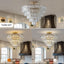 Gold Crystal Chandeliers,5-Tier Round Semi Flush Mount Chandelier Light Fixture,Large Contemporary Luxury Ceiling Lighting - Korvel