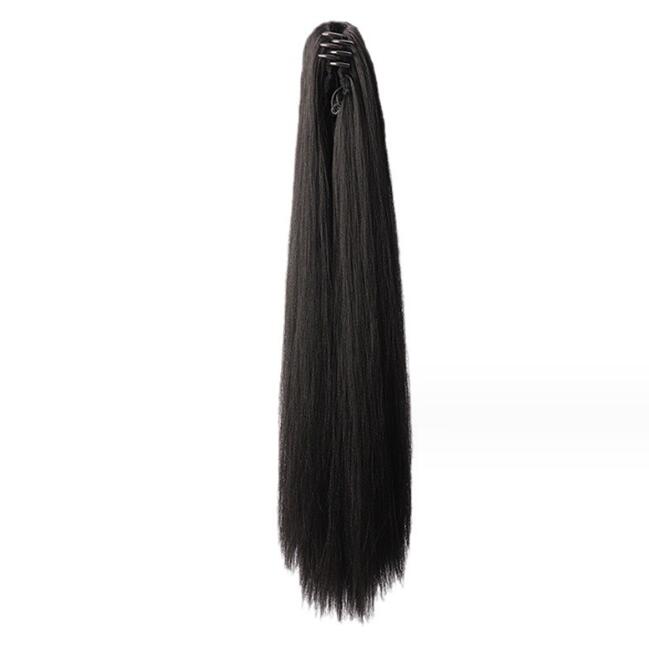 Grab clip ponytail wig female straight hair ponytail mini small grab clip ponytail long straight hair chemical fiber wig high ponytail - Korvel