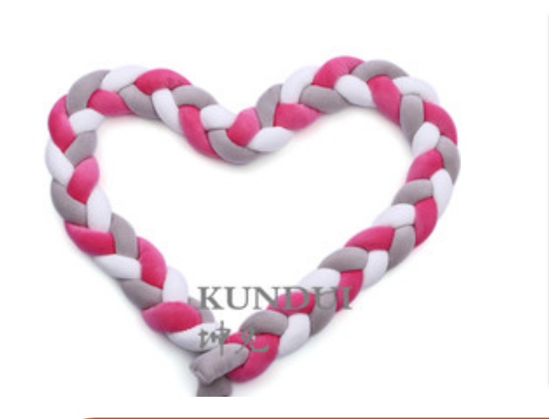 Coussin de Bumper de Lit Braid Knot pour Bébé de 100 cm Premium