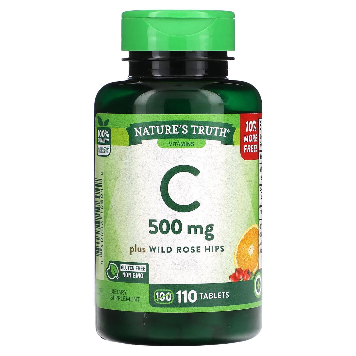 Nature's Truth Vitamin C Plus Wild Rose Hips 500 Mg - 110 Tablets