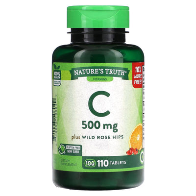 Nature's Truth Vitamin C Plus Wild Rose Hips 500 Mg - 110 Tablets