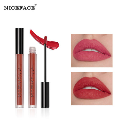 Niceface New Quality Lip Glaze Velvet Matte Lip Glaze Set Matte Non-stick Cup Holder Liquid Lipstick - Korvel