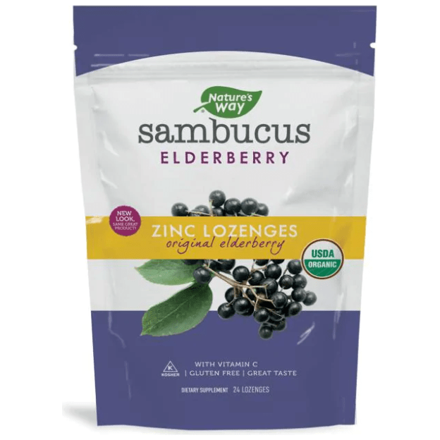 Lozenges de Zinc de Sambucus Elderberry de Nature's Way - Sabor Original