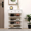 Storage Rack Storage Organiser in the Entryway Economical Home Shoe Rack Multi-Layer Shoe Cabinet (White) - Korvel