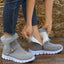 Stylish Plush Ankle Boots with Buckle Design for Women