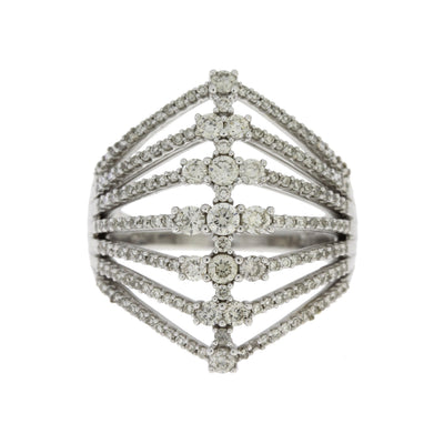 Bague de fiançailles en diamant naturel de 1,00 ct en or blanc 14KT