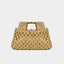 Hollow-out Bamboo-Section Handle Handwoven Small Square Bag