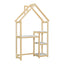 House-shaped Wooden writing Desk Kids study Table Bookshelf & Toy Storage Natural - Korvel