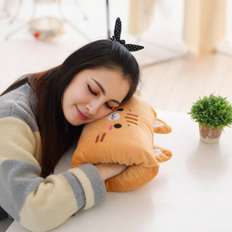 Animated Plush Nap Pillow & Hand Warmer for Kids