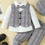 Conjunto de 4 Piezas: Sombrero, Camisa de Manga Larga, Chaleco a Cuadros y Pantalones