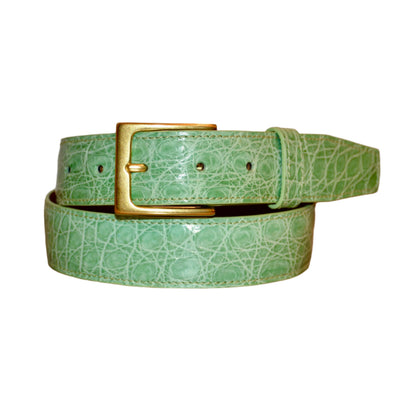 Ceinture en cuir pleine peau glacée menthe