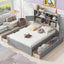 Full Size Platform Bed with Storage Headboard and Charging Station