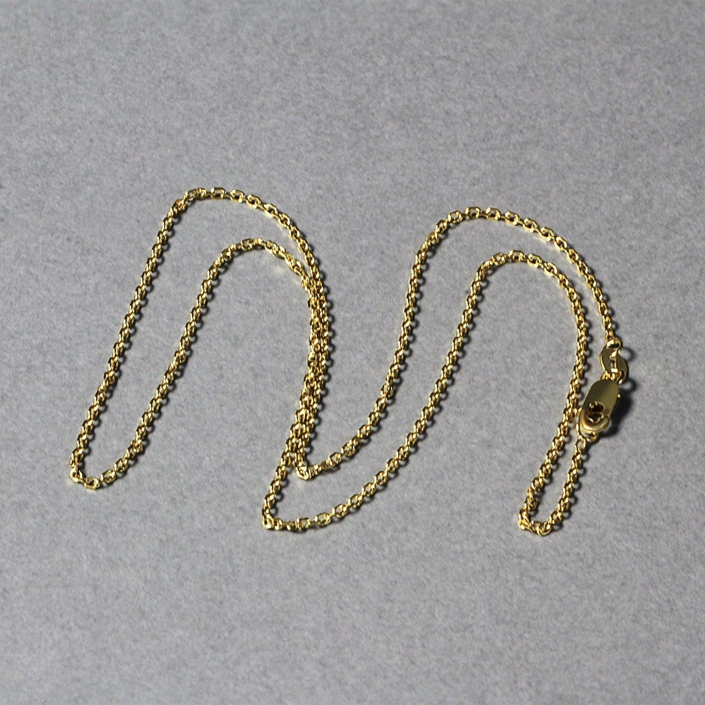 Cadena de eslabones de cable cortada con diamante de oro amarillo de 14k - 1.4mm