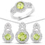 Conjunto de Joyería de Peridoto y Topacio Blanco de 2.68 Quilates