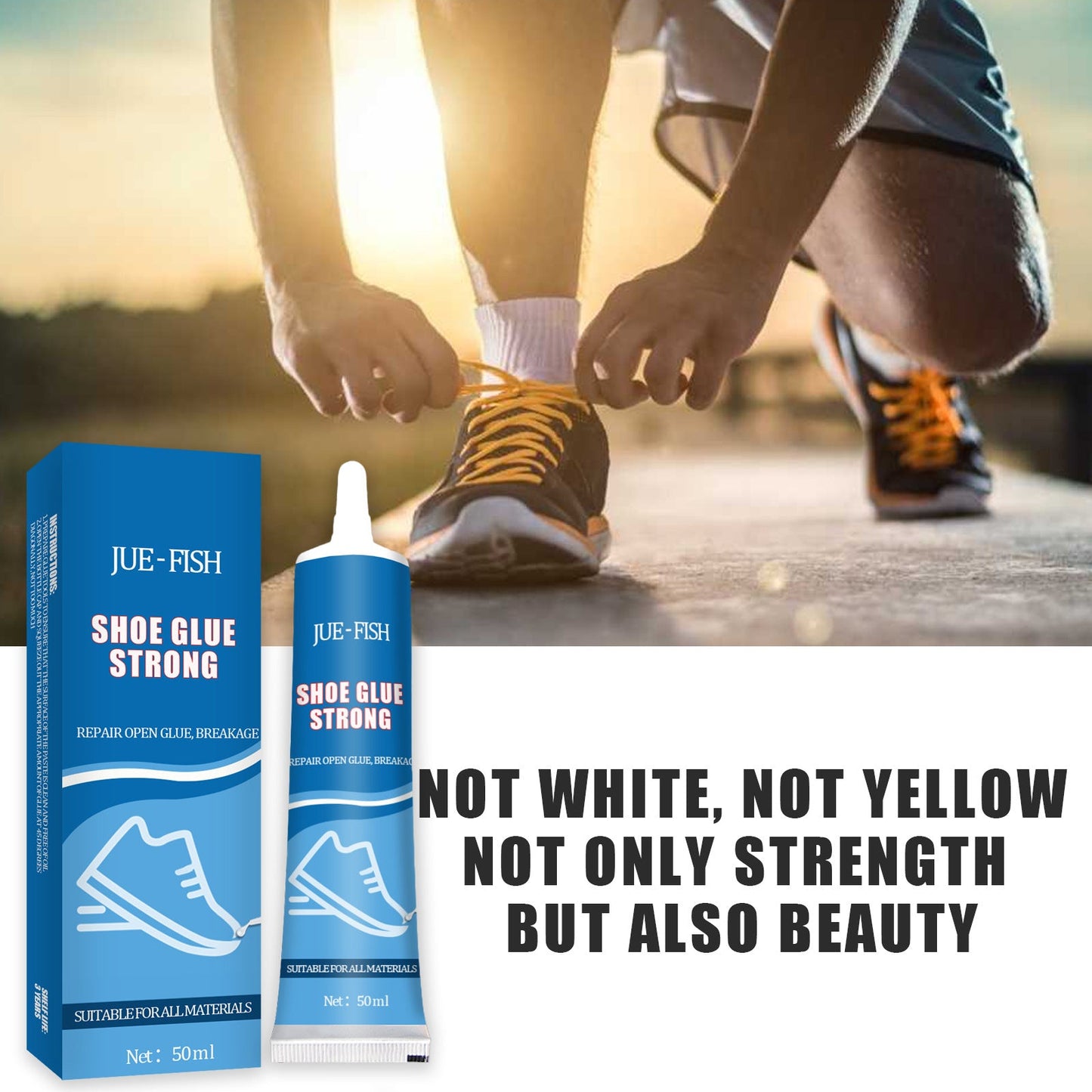 JUE-FISH Strong Shoe Glue Sneakers Leather Shoes Multi-Purpose Waterproof Shoe Repair Leather Shoes Sole Glue Adhesive - Korvel