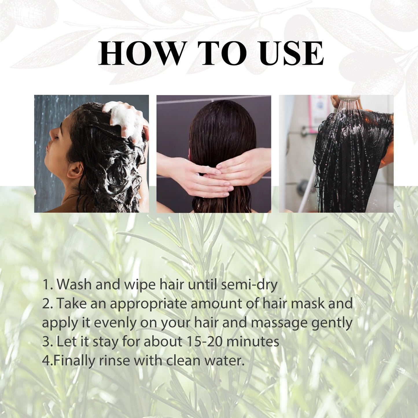 Rosemary Hair Mask Deeply Nourishes And Softens Hair, Repair Dry Hair And Fluff Hair Treatment Hair Mask - Korvel