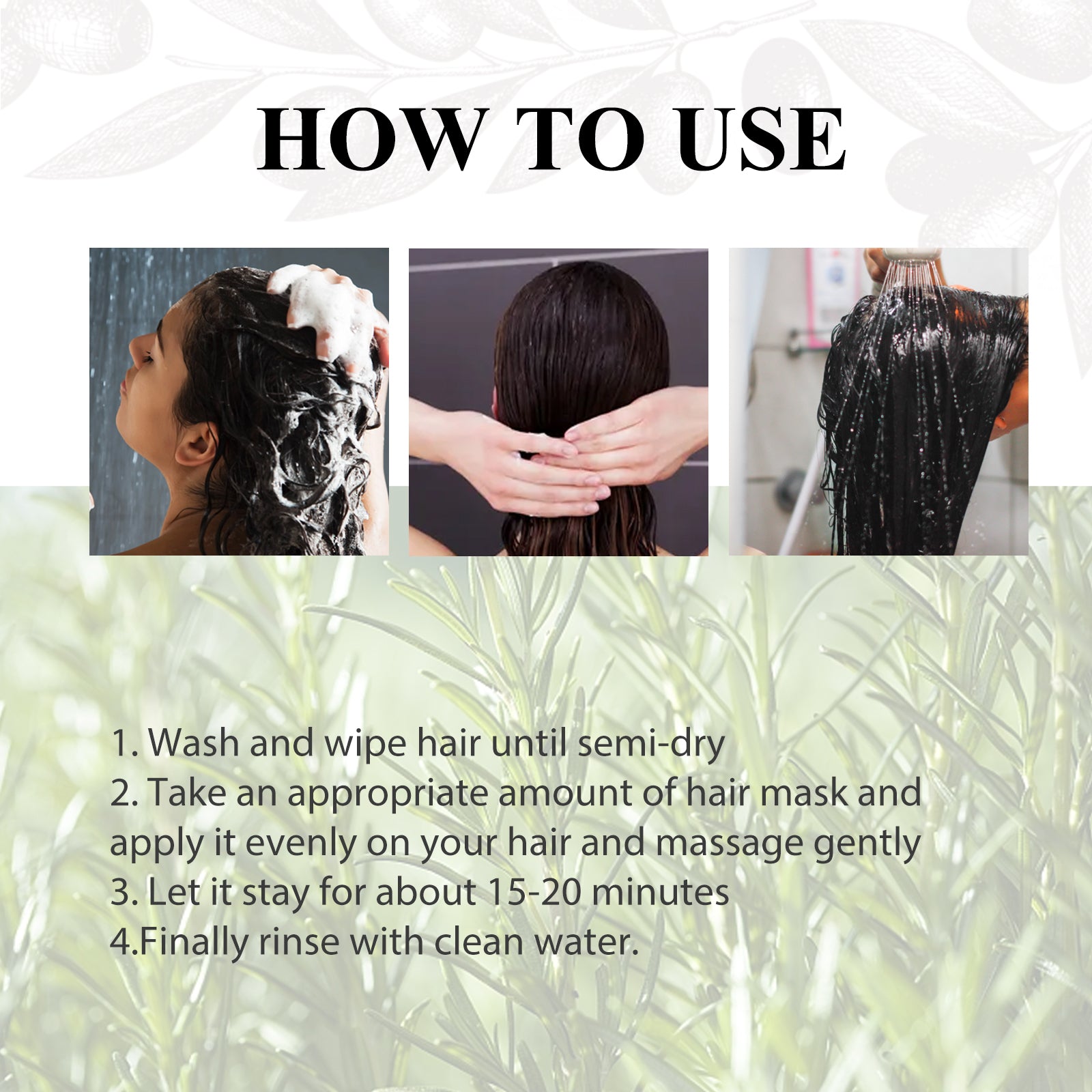 Rosemary Hair Mask Deeply Nourishes And Softens Hair, Repair Dry Hair And Fluff Hair Treatment Hair Mask - Korvel